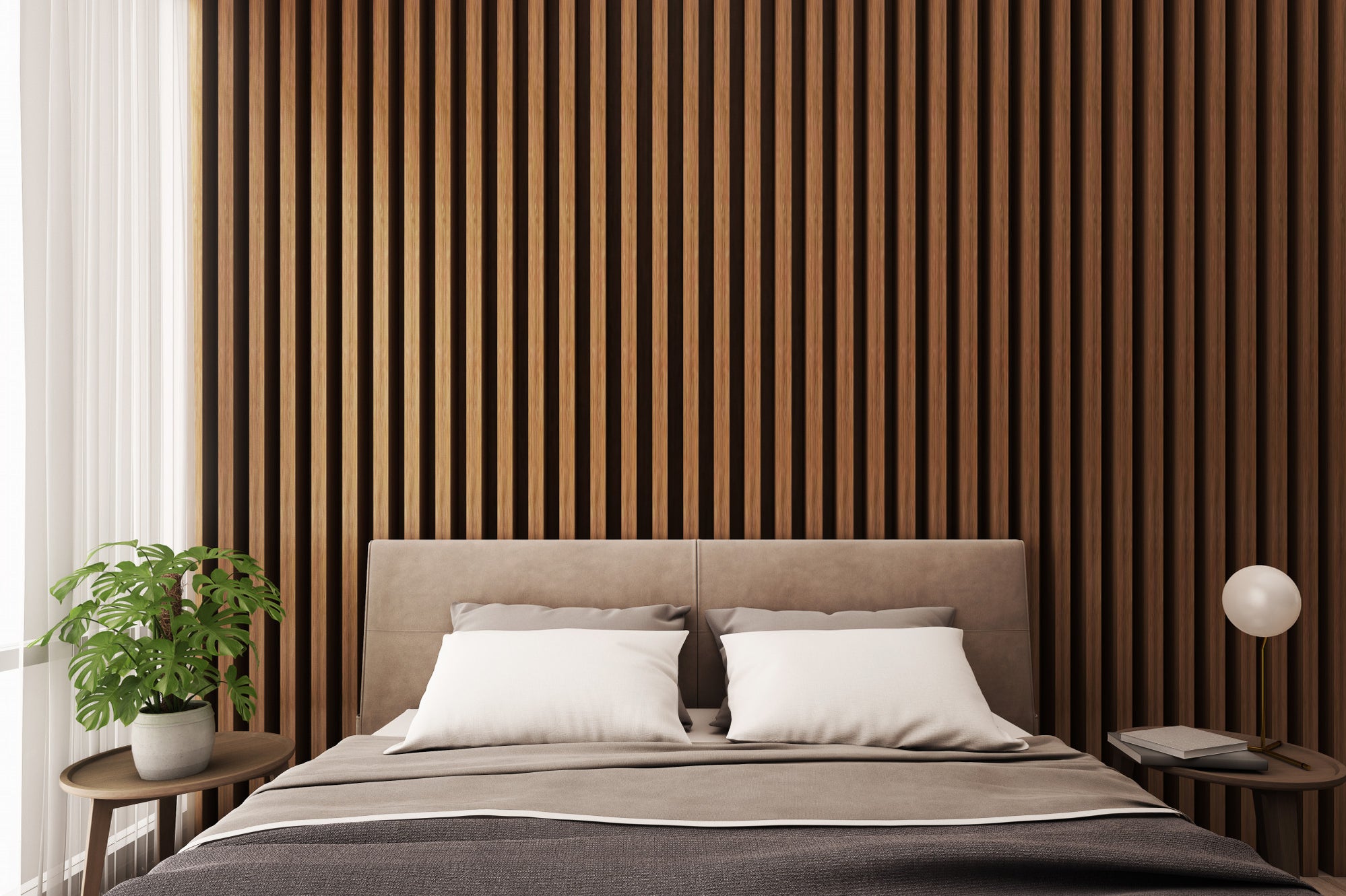 Wood Panel Accent Wall Bedroom Ideas in 2024