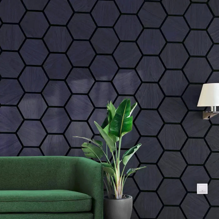 Wood Wall Panel | HDF | Acoustic Hexagonal - Black Oak