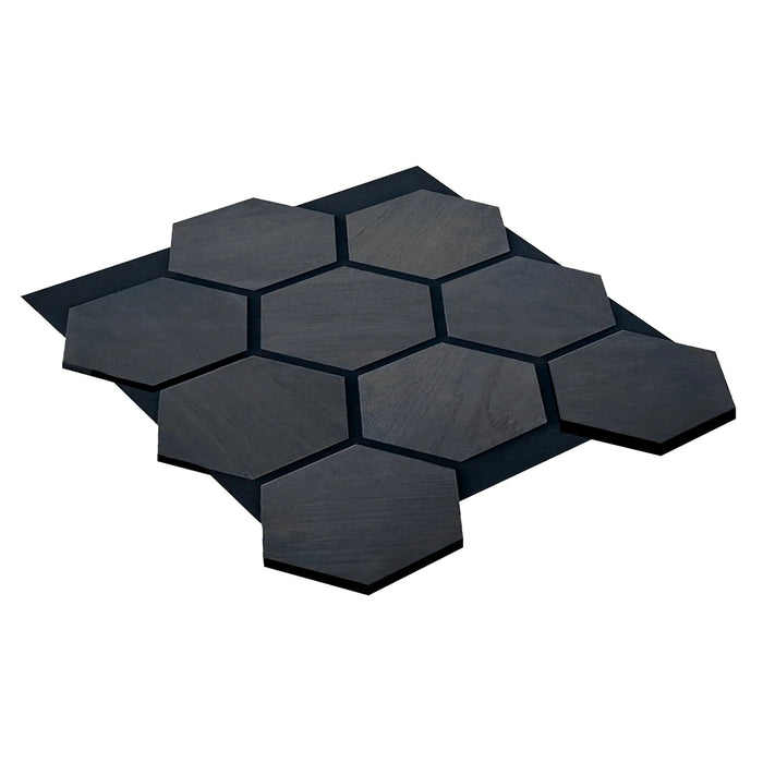 Wood Wall Panel | HDF | Acoustic Hexagonal - Black Oak