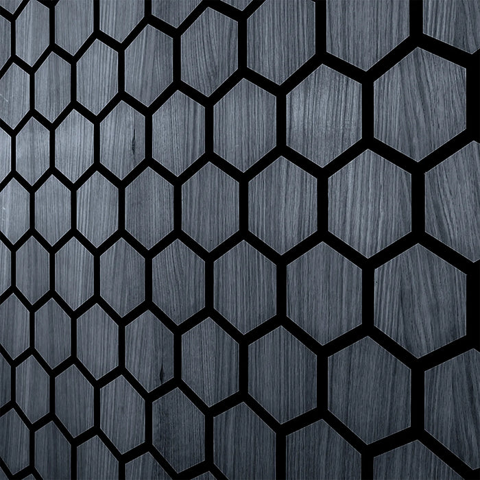 Wood Wall Panel | HDF | Acoustic Hexagonal - Black Oak