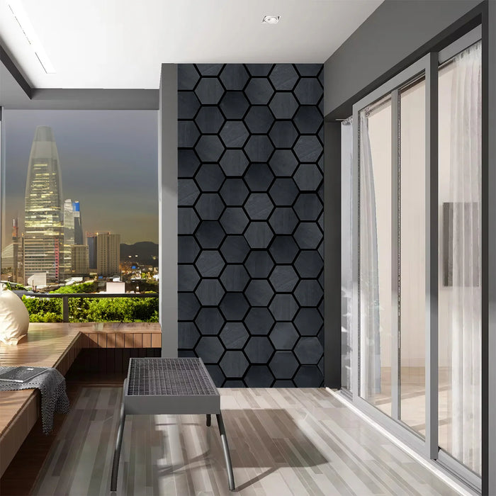 Wood Wall Panel | HDF | Acoustic Hexagonal - Black Oak