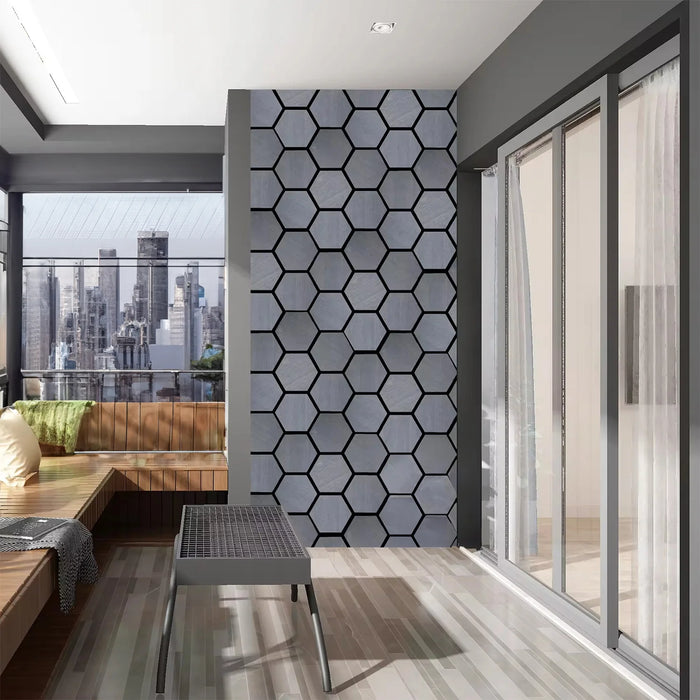 Wood Wall Panel | HDF | Acoustic Hexagonal - Grey