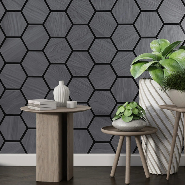 Wood Wall Panel | HDF | Acoustic Hexagonal - Grey