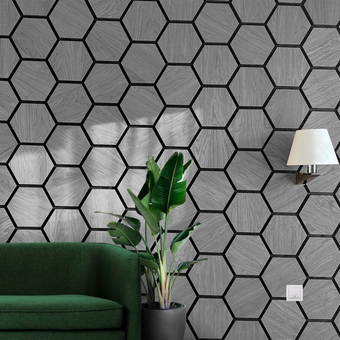 Wood Wall Panel | MDF | Grey Acoustic Hexagonal