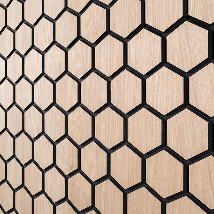 Wood Wall Panel | HDF | Acoustic Hexagonal - White