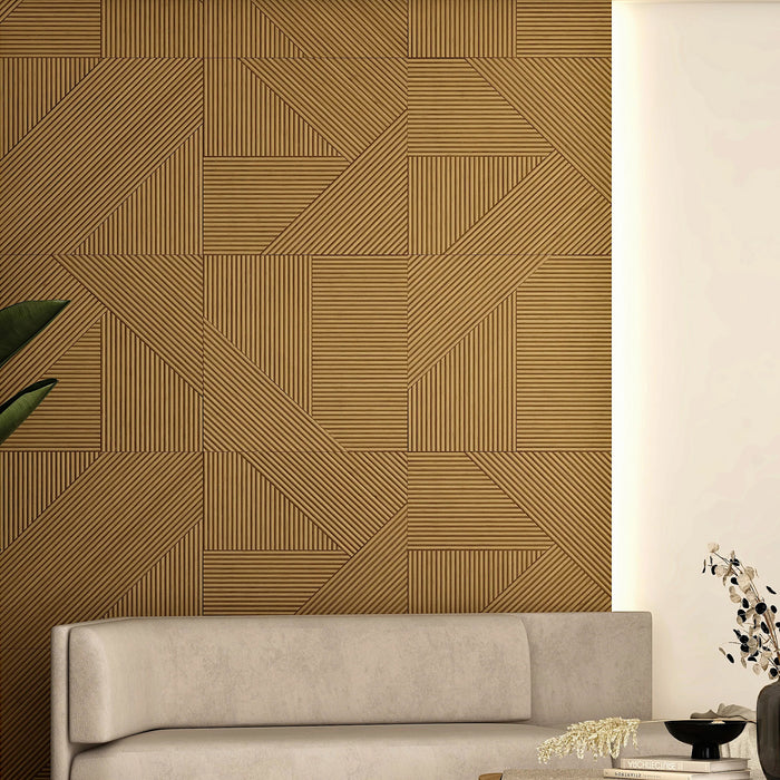Wood Wall Panel | Solid Wood | Crossing Lines Mosaic