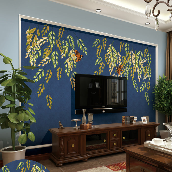 Embroidery Wallpaper | Non-Woven | Sylvan Songbird Canopy