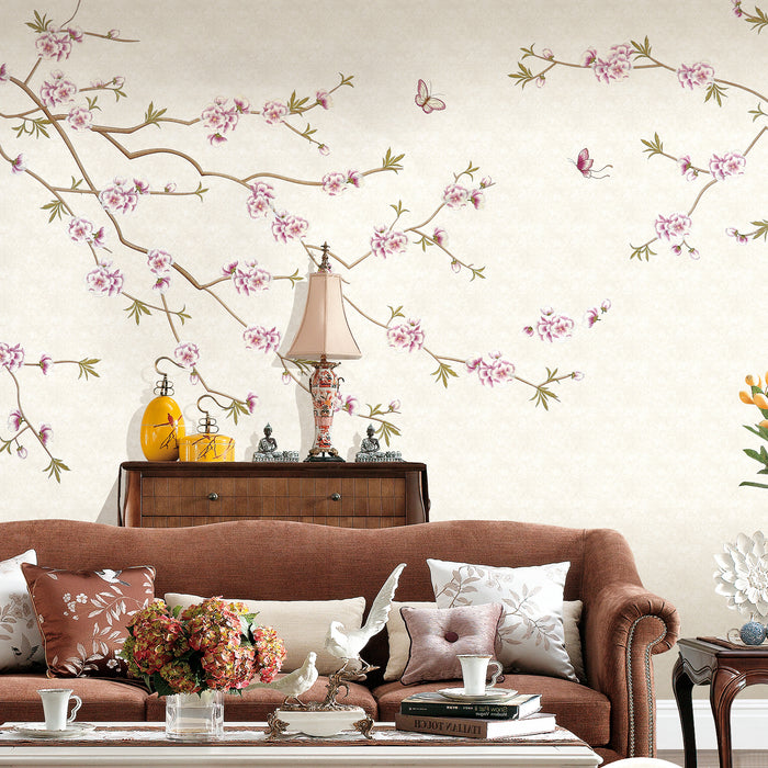 Embroidery Wallpaper | Non-Woven | Sakura