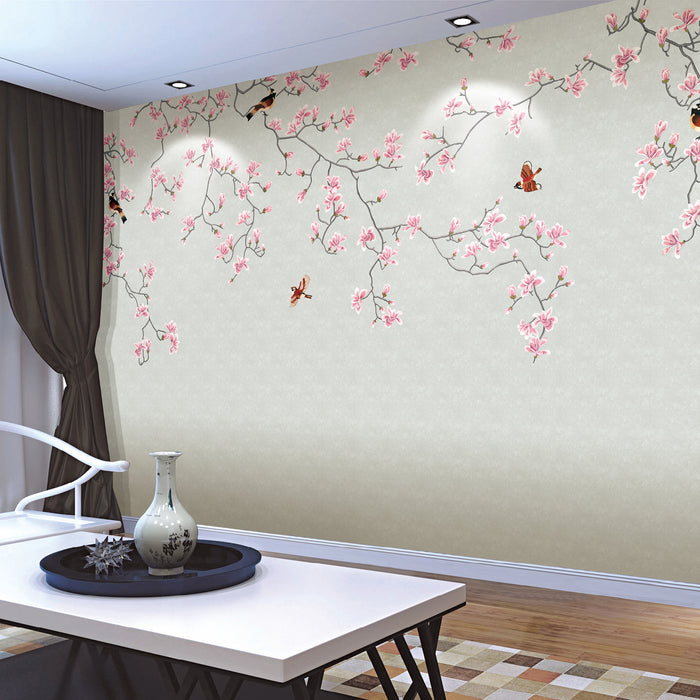 Embroidery Wallpaper | Non-Woven | Enchanted Blossom Haven