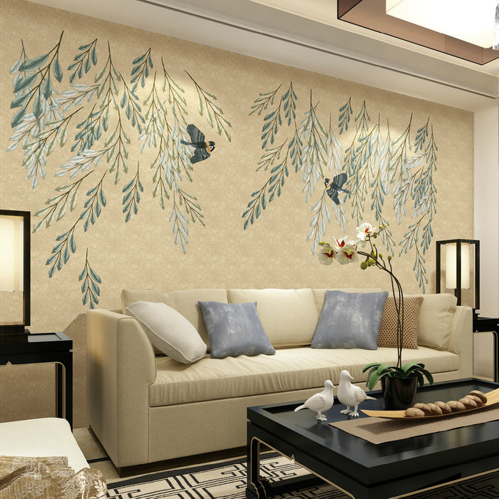 Embroidery Wallpaper | Non-Woven | Sylvan Songbird Canopy