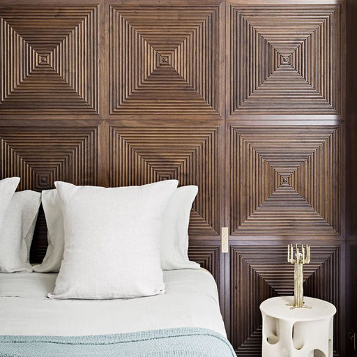 Brown Parallel Mosaic Solid Wood Wall Panel | GroovePanel® - The Panel Hub