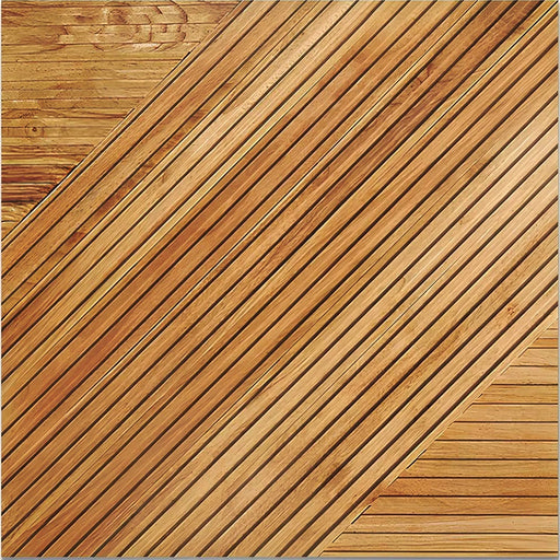 GroovePanel® Tangram Mosaic 100% Solid Wood Wall Panel | Golden Walnut.