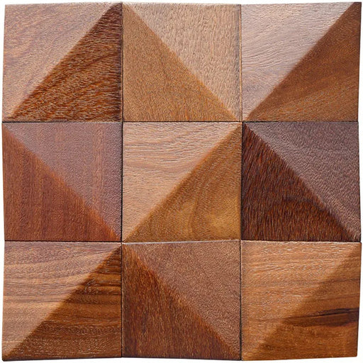 Walnut Triangle Mosaic Solid Wood Wall Panel | GroovePanel® - The Panel Hub