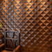 Walnut Triangle Mosaic Solid Wood Wall Panel | GroovePanel®